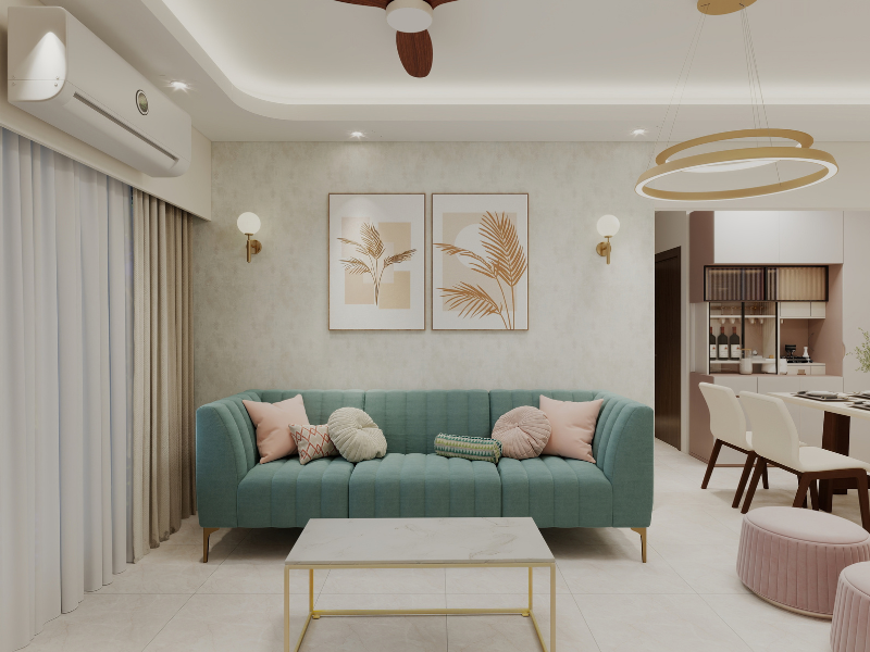 Modern Contemporary Home with Soft Pastel Elegance – Chembur Residence